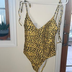 One piece leopard print swimsuit